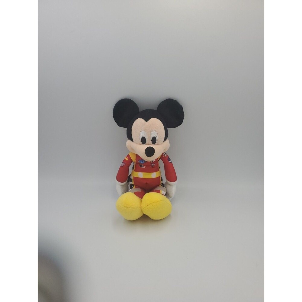 Disney Mickey Mouse Race Car Driver Plush Stuffed Animal Red #28  8